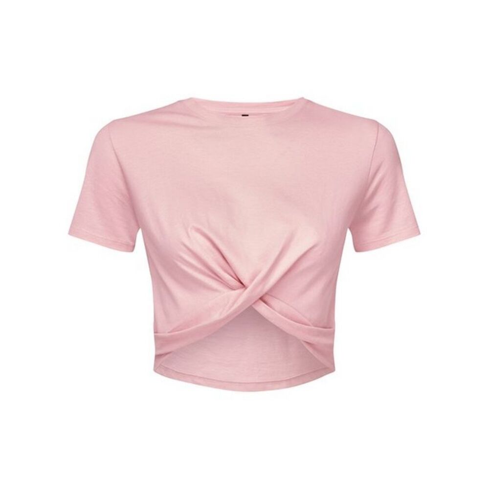 TriDri Womens/Ladies Twisted Crop Top / Light Pink